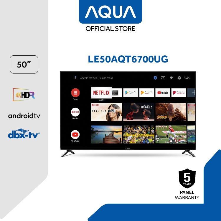 AQUA Elektronik LE50AQT6700UG - 50 Inch Smart TV Android 4K HDR