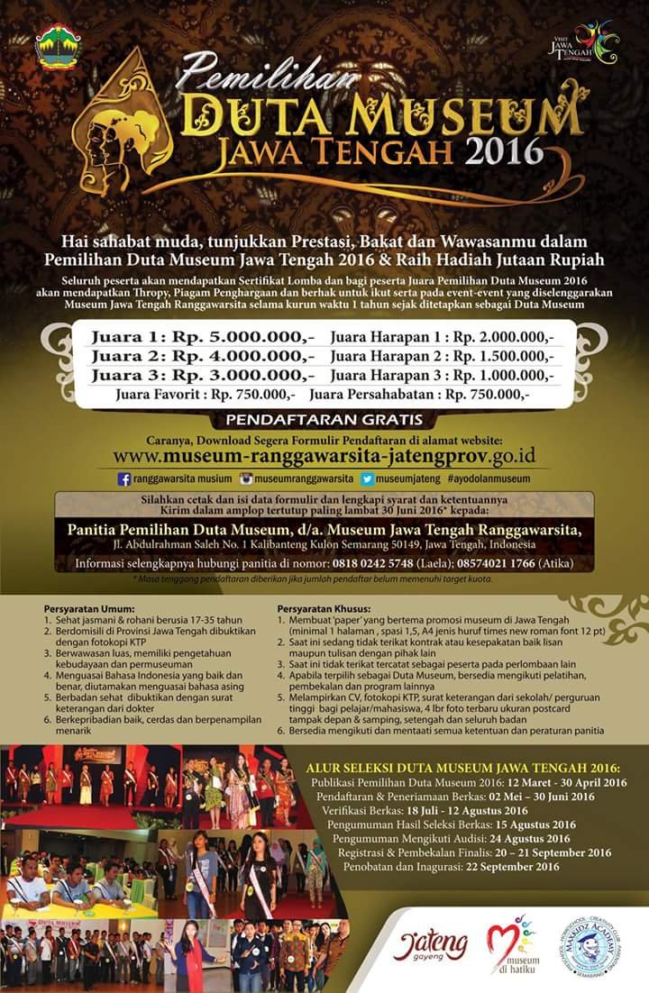 Pemilihan Duta Museum Jawa Tengah 2016